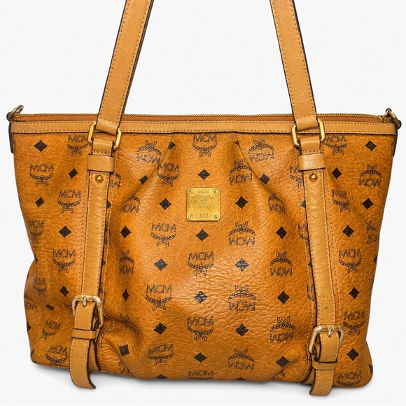 MCM Handbags - MCM Vintage Visetos Tote bag in the Iconic cognac monogram coated canvas